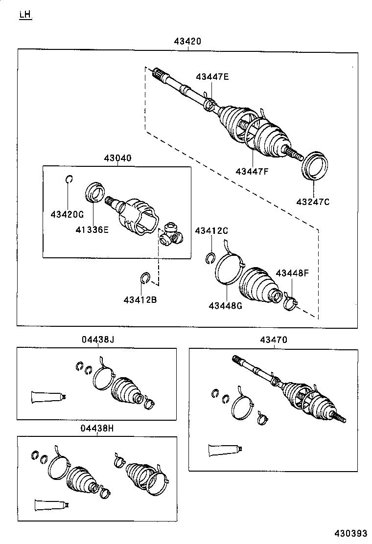 43420-33050 SHAFT ASSY, FRONT DRIVE, LH product image