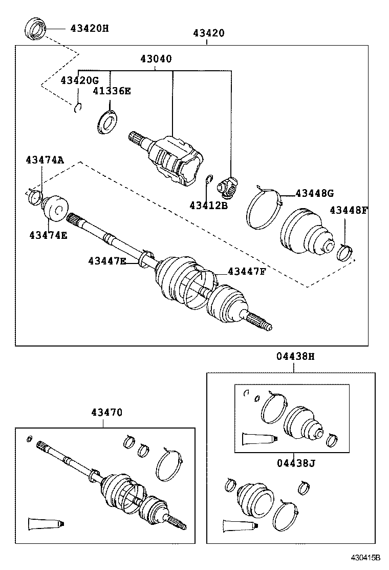 04438-05050 BOOT KIT, FRONT DRIVE SHAFT INBOARD JOINT, RH product image
