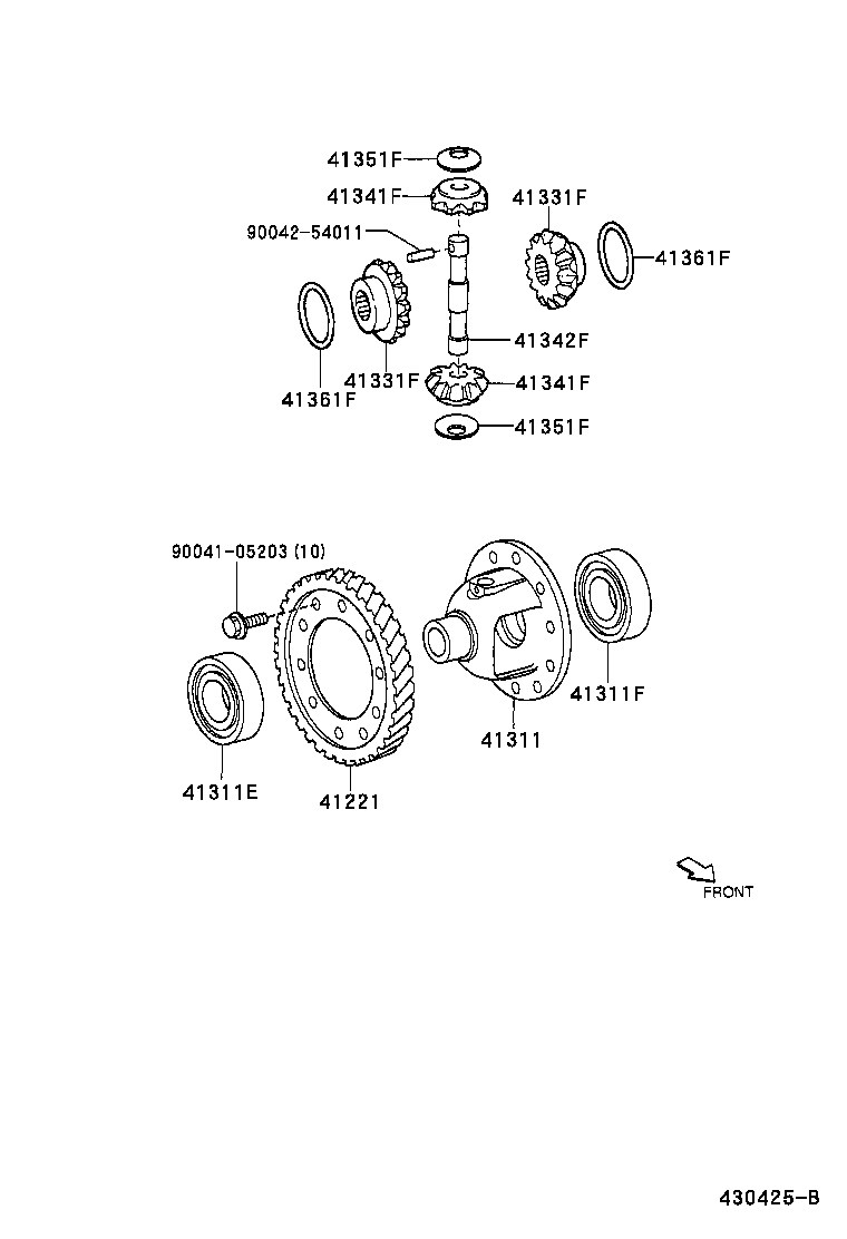 41100-97205 CASE SUB-ASSY, FRONT DIFFERENTIAL, NO.1 product image