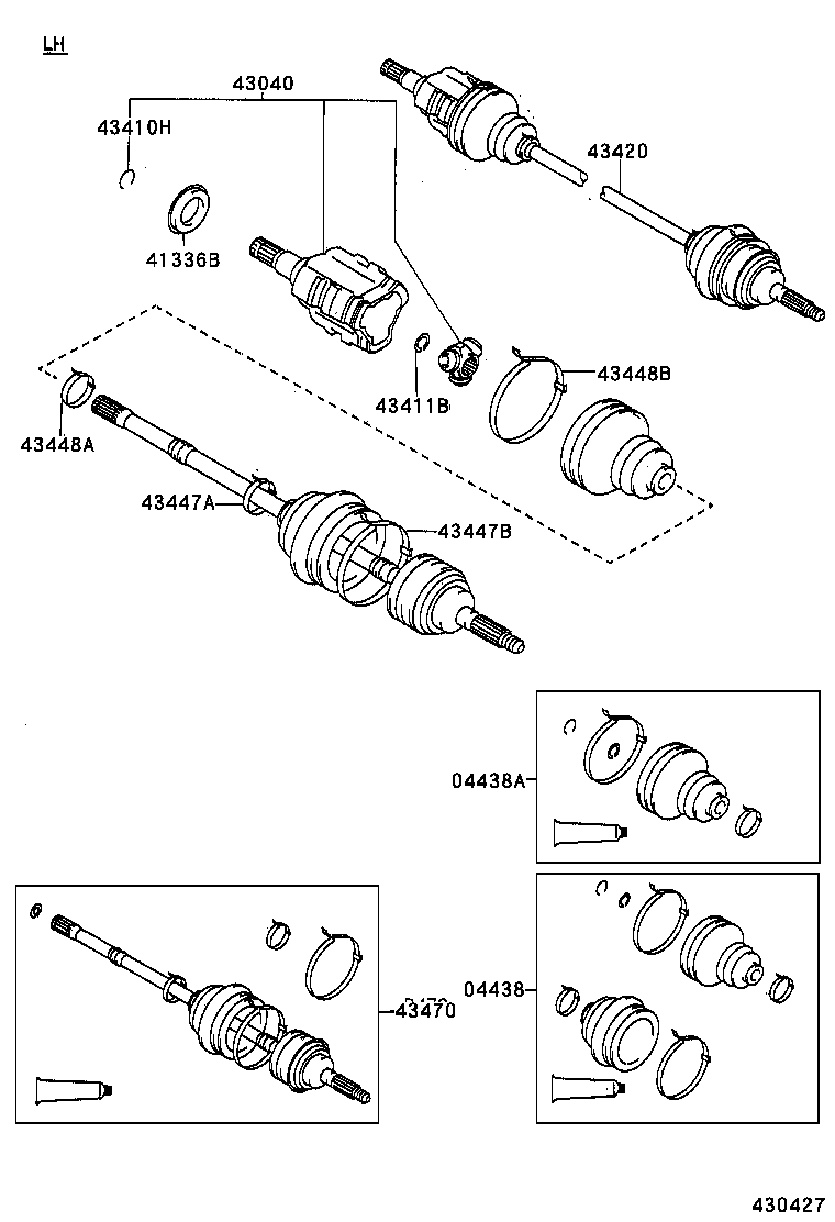 04438-32110 BOOT KIT, FRONT DRIVE SHAFT INBOARD JOINT product image