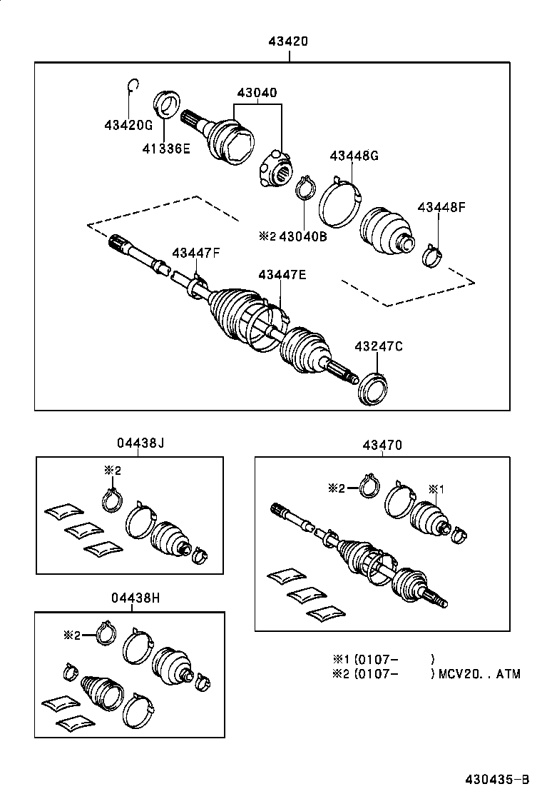 04438-06170 BOOT KIT, FRONT DRIVE SHAFT, IN & OUTBOARD, RH product image