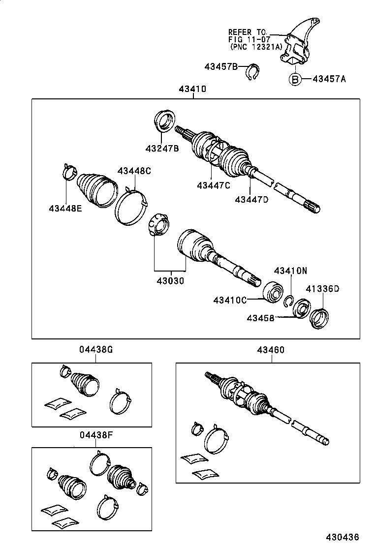 04438-06170 BOOT KIT, FRONT DRIVE SHAFT, IN & OUTBOARD, RH product image