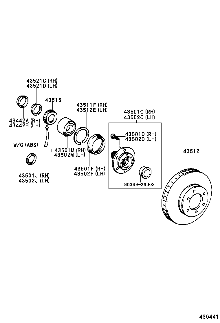43512-0C010 DISC, FRONT product image