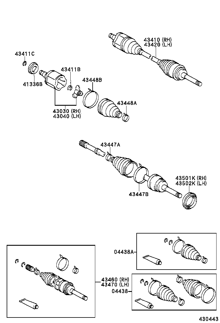 04438-04010 BOOT KIT, FRONT DRIVE SHAFT INBOARD JOINT product image