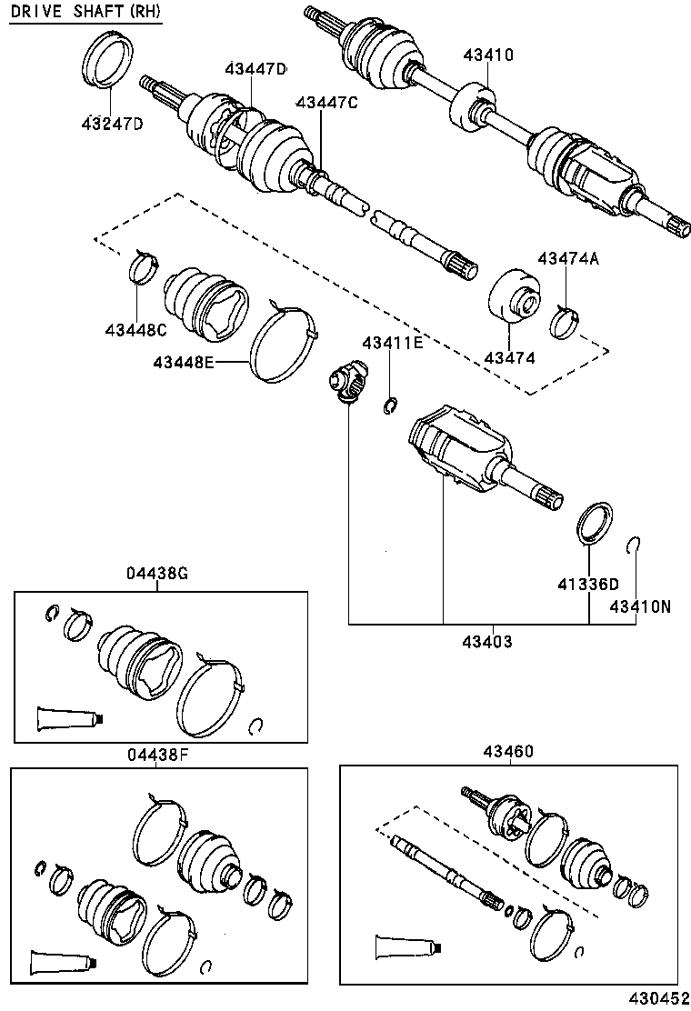 43410-16260 SHAFT ASSY, FRONT DRIVE, RH product image