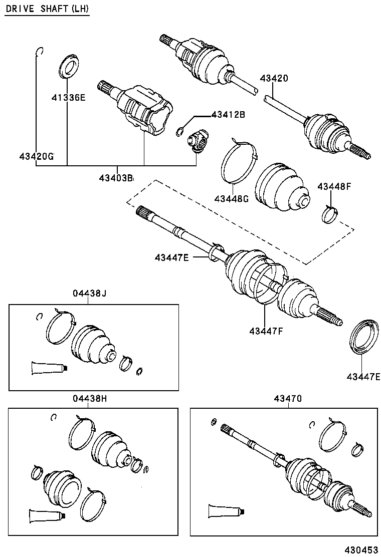 43410-16260 SHAFT ASSY, FRONT DRIVE, RH product image