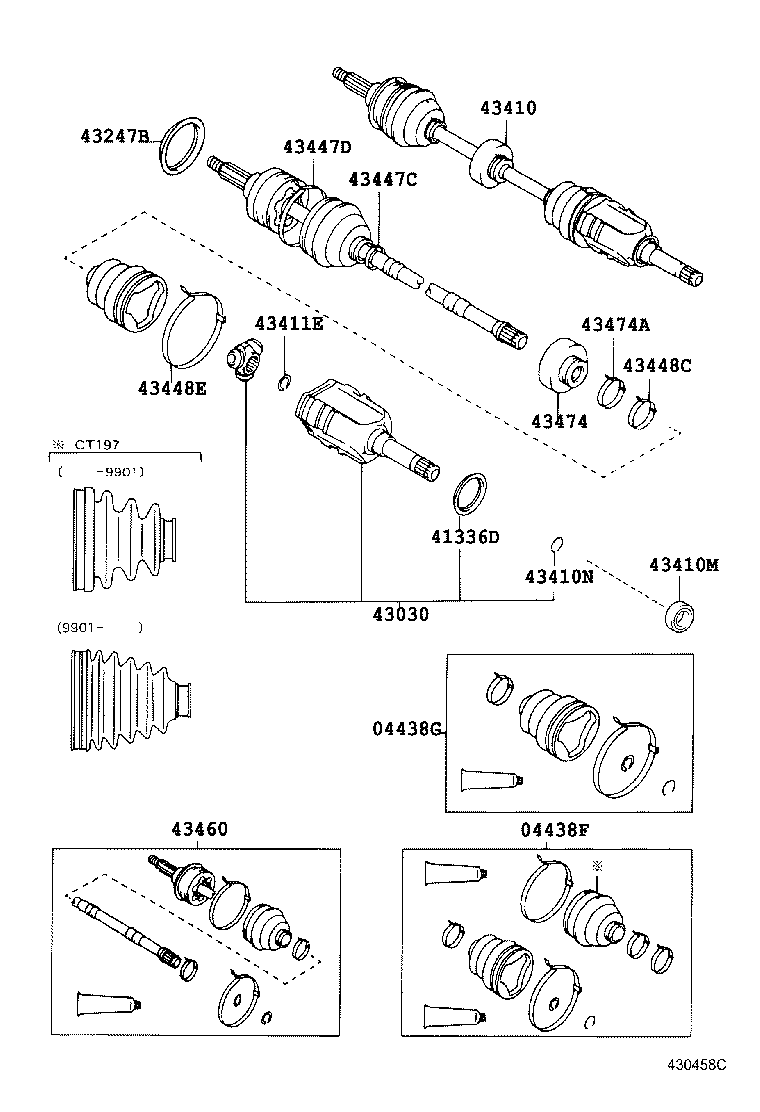 43410-32204 SHAFT ASSY, FRONT DRIVE, RH product image