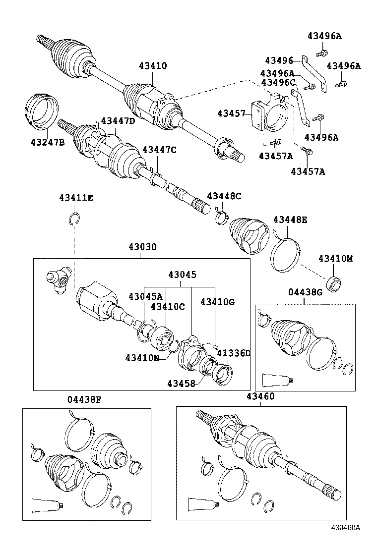 43410-32204 SHAFT ASSY, FRONT DRIVE, RH product image