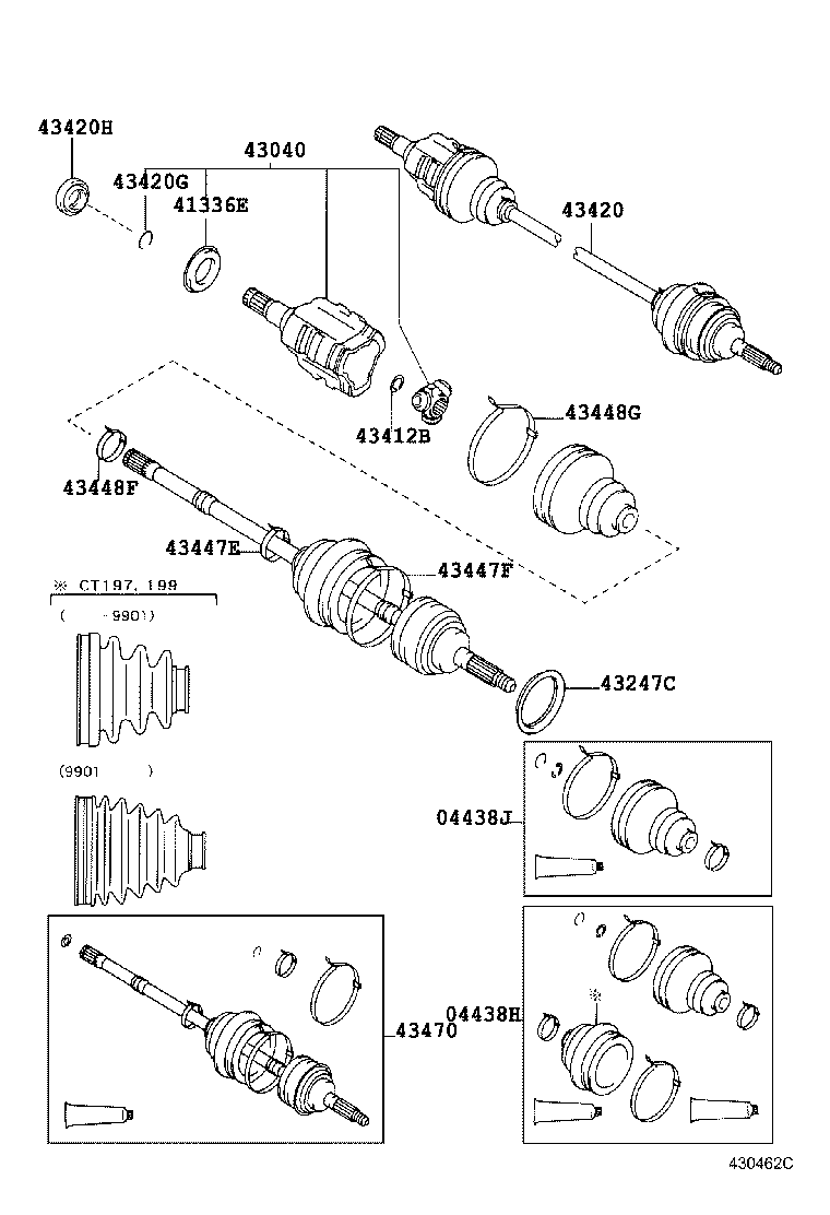 43410-32204 SHAFT ASSY, FRONT DRIVE, RH product image