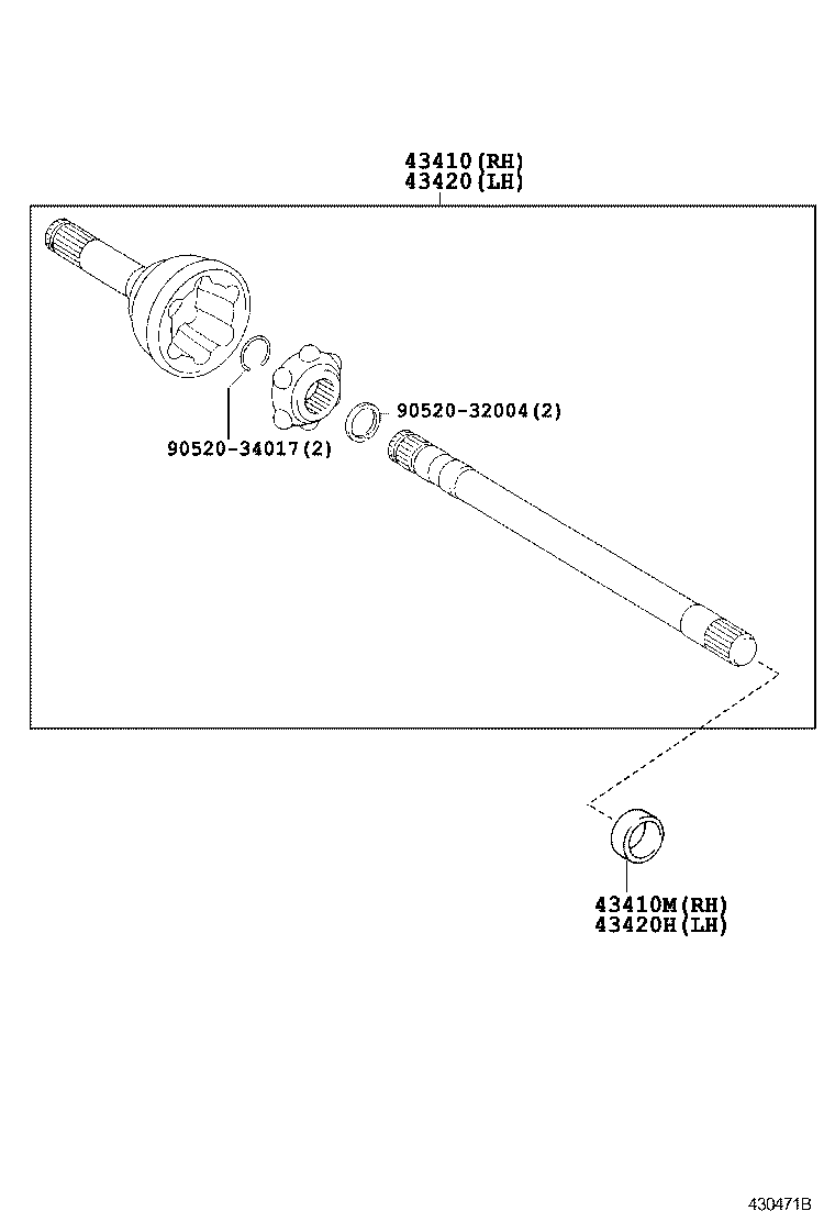 90033-10006 OIL SEAL, FRONT DRIVE SHAFT, RH product image