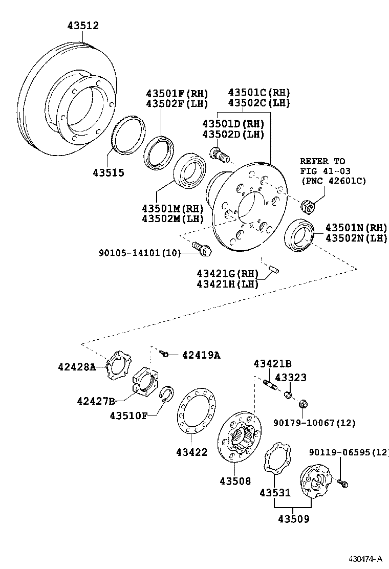 90033-64017 BEARING (FOR FRONT AXLE HUB RH) product image