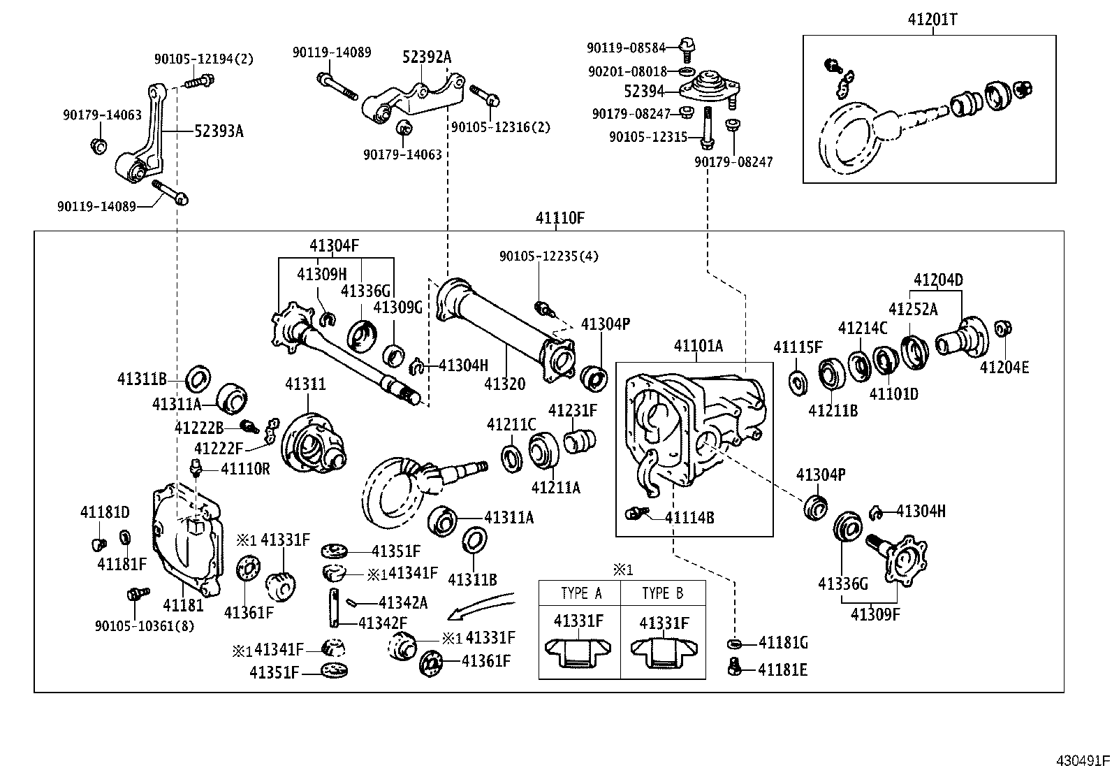 41110-27130 CARRIER ASSY, DIFFERENTIAL, FRONT product image