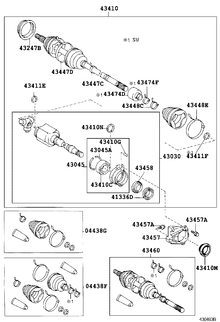43410-44080 SHAFT ASSY, FRONT DRIVE, RH product image