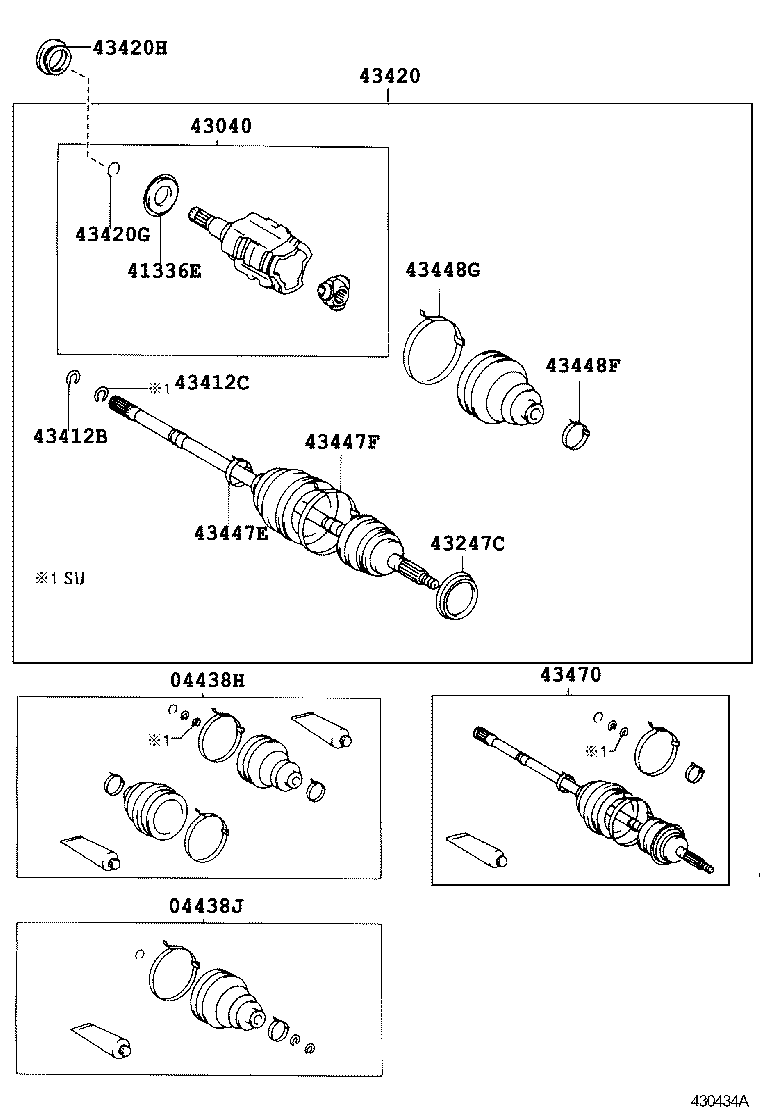 43410-44080 SHAFT ASSY, FRONT DRIVE, RH product image