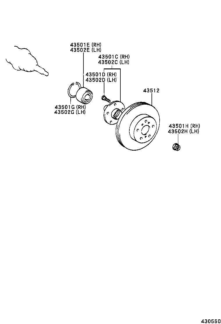 43512-52030 DISC, FRONT product image