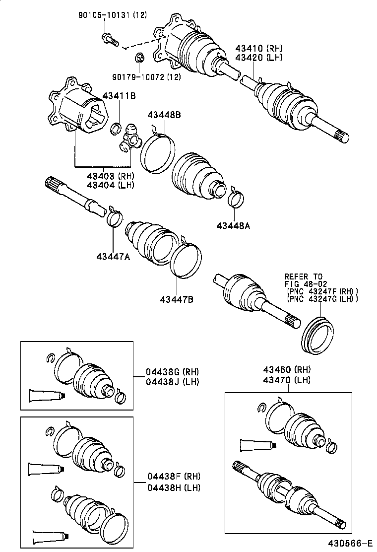 04438-27020 BOOT KIT, FRONT DRIVE SHAFT, IN & OUTBOARD, RH product image
