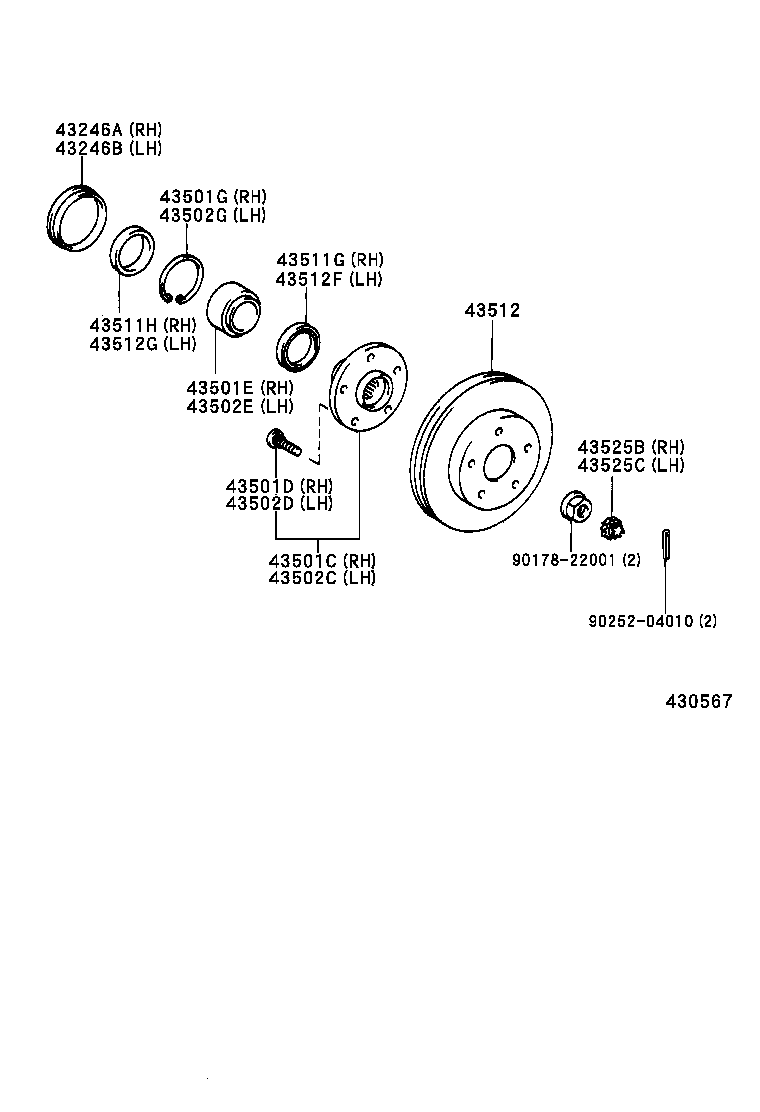 43512-0B010 DISC, FRONT product image