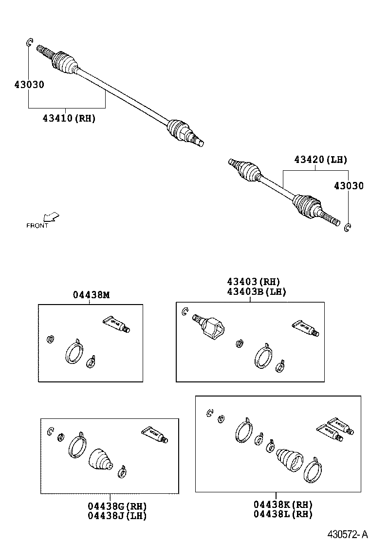 04438-87221 BOOT KIT, FRONT DRIVE SHAFT INBOARD JOINT, RH product image