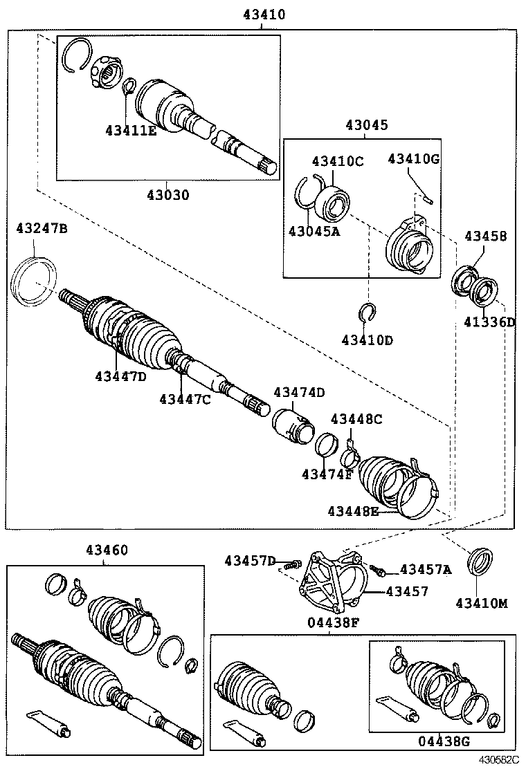 04438-05050 BOOT KIT, FRONT DRIVE SHAFT INBOARD JOINT, RH product image
