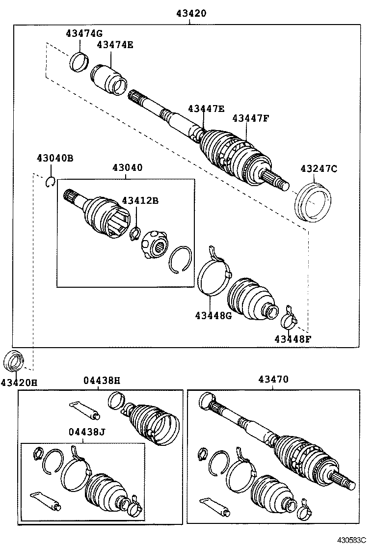 04438-05050 BOOT KIT, FRONT DRIVE SHAFT INBOARD JOINT, RH product image
