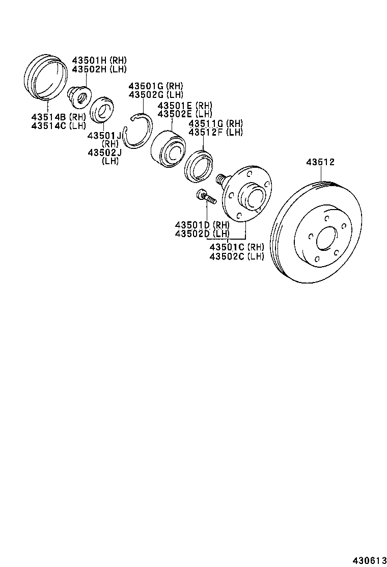 43512-0B010 DISC, FRONT product image
