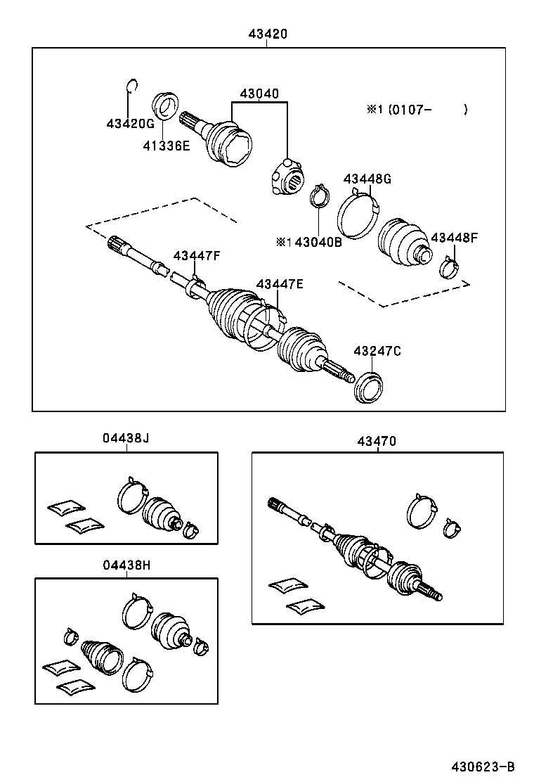 04438-06150 BOOT KIT, FRONT DRIVE SHAFT INBOARD JOINT, RH product image