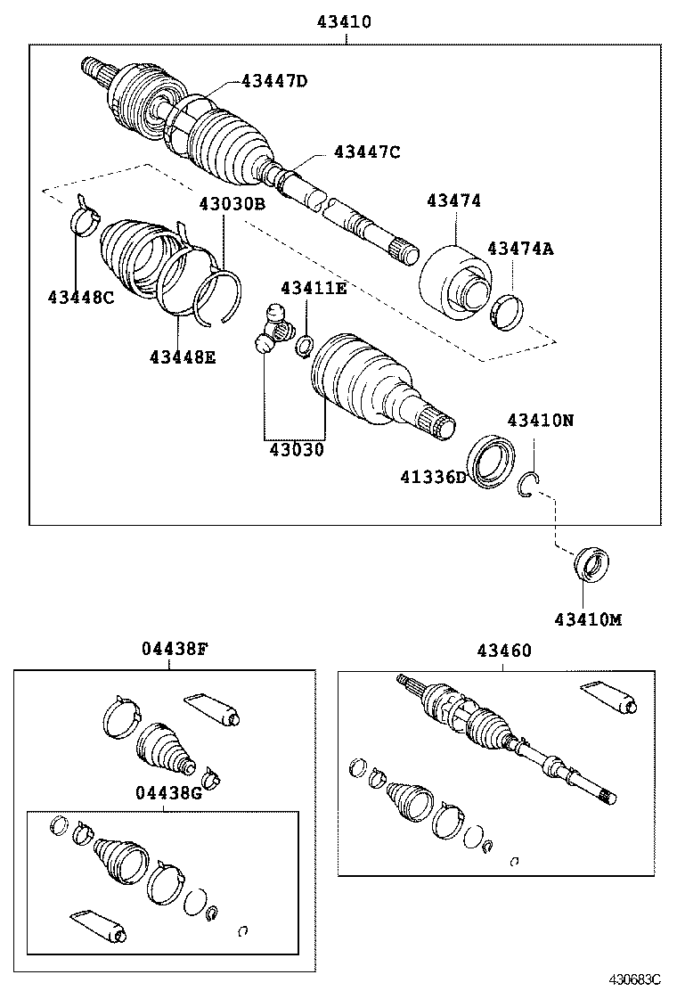 04437-12090 BOOT KIT, FRONT DRIVE SHAFT INBOARD JOINT, RH product image