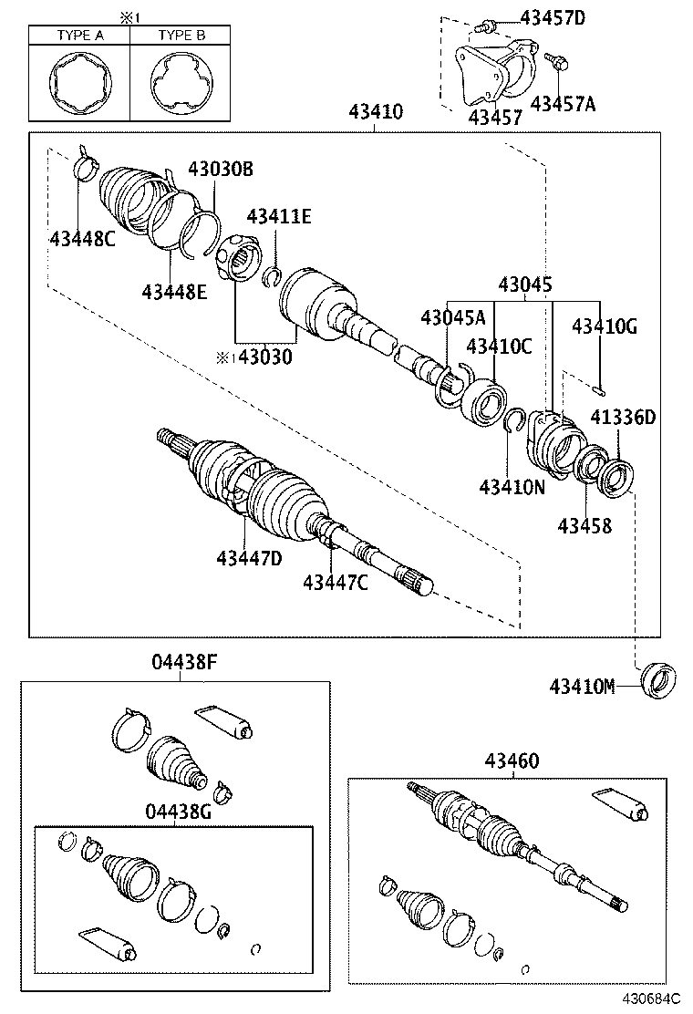 04437-12090 BOOT KIT, FRONT DRIVE SHAFT INBOARD JOINT, RH product image