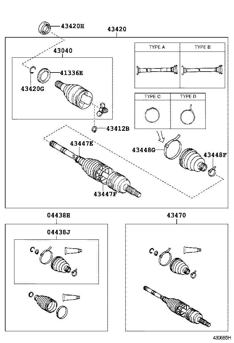 04437-12090 BOOT KIT, FRONT DRIVE SHAFT INBOARD JOINT, RH product image