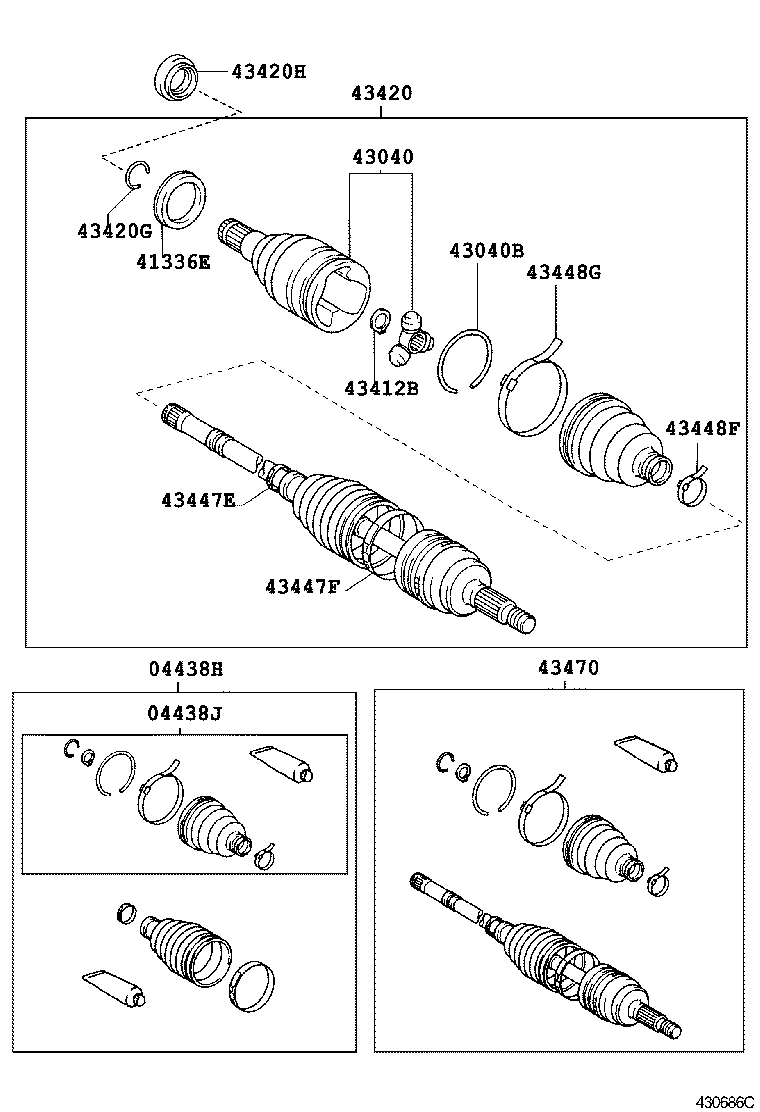 04437-12090 BOOT KIT, FRONT DRIVE SHAFT INBOARD JOINT, RH product image