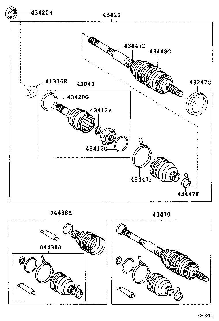 04438-05050 BOOT KIT, FRONT DRIVE SHAFT INBOARD JOINT, RH product image
