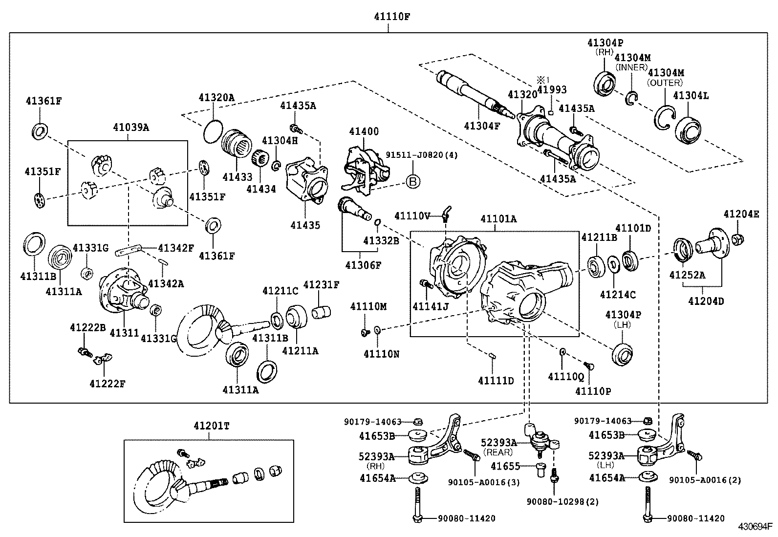 41110-34280 CARRIER ASSY, DIFFERENTIAL, FRONT product image