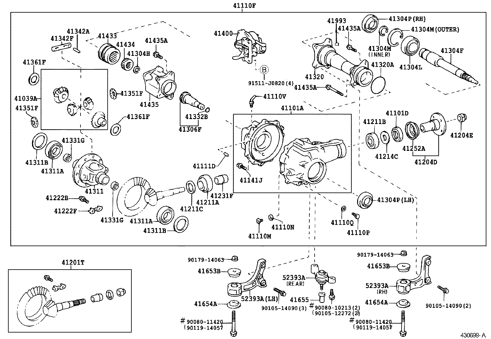 41110-35700 CARRIER ASSY, DIFFERENTIAL, FRONT product image