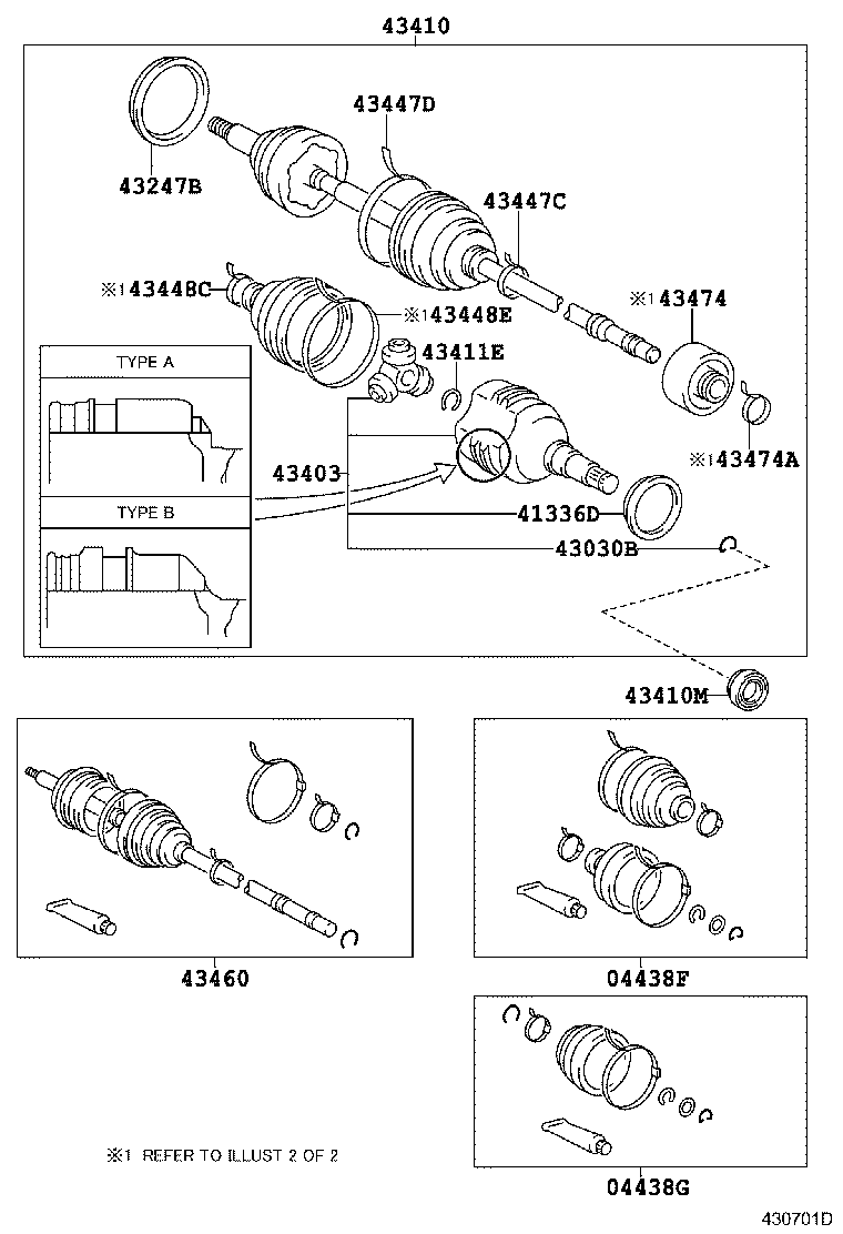 04438-12330 BOOT KIT, FRONT DRIVE SHAFT, IN & OUTBOARD, LH product image