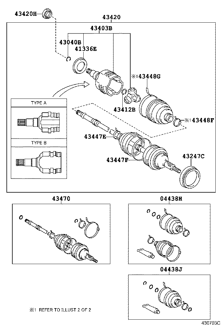 04438-12330 BOOT KIT, FRONT DRIVE SHAFT, IN & OUTBOARD, LH product image