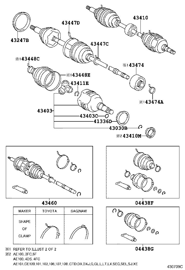 04438-12330 BOOT KIT, FRONT DRIVE SHAFT, IN & OUTBOARD, LH product image