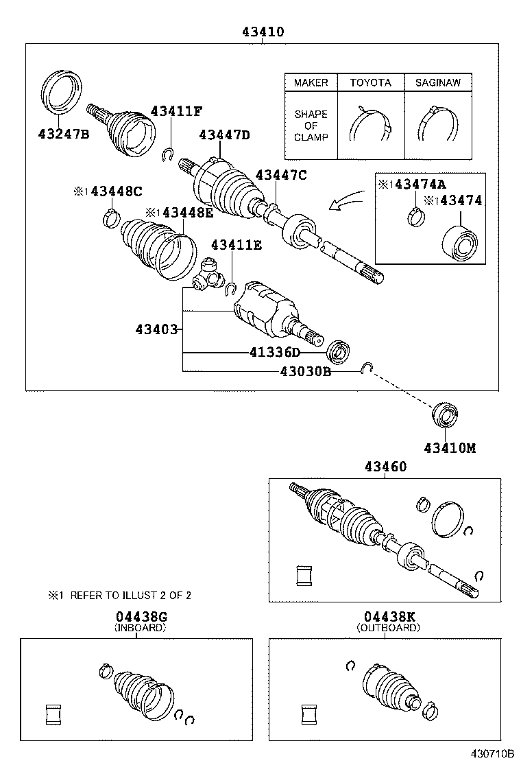 04438-12330 BOOT KIT, FRONT DRIVE SHAFT, IN & OUTBOARD, LH product image