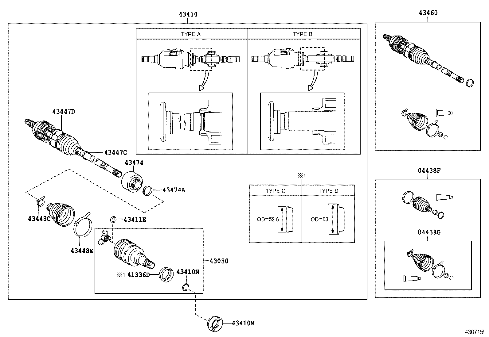 04437-12090 BOOT KIT, FRONT DRIVE SHAFT INBOARD JOINT, RH product image