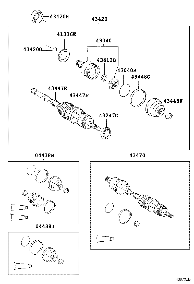 04438-48060 BOOT KIT, FRONT DRIVE SHAFT INBOARD JOINT, RH product image