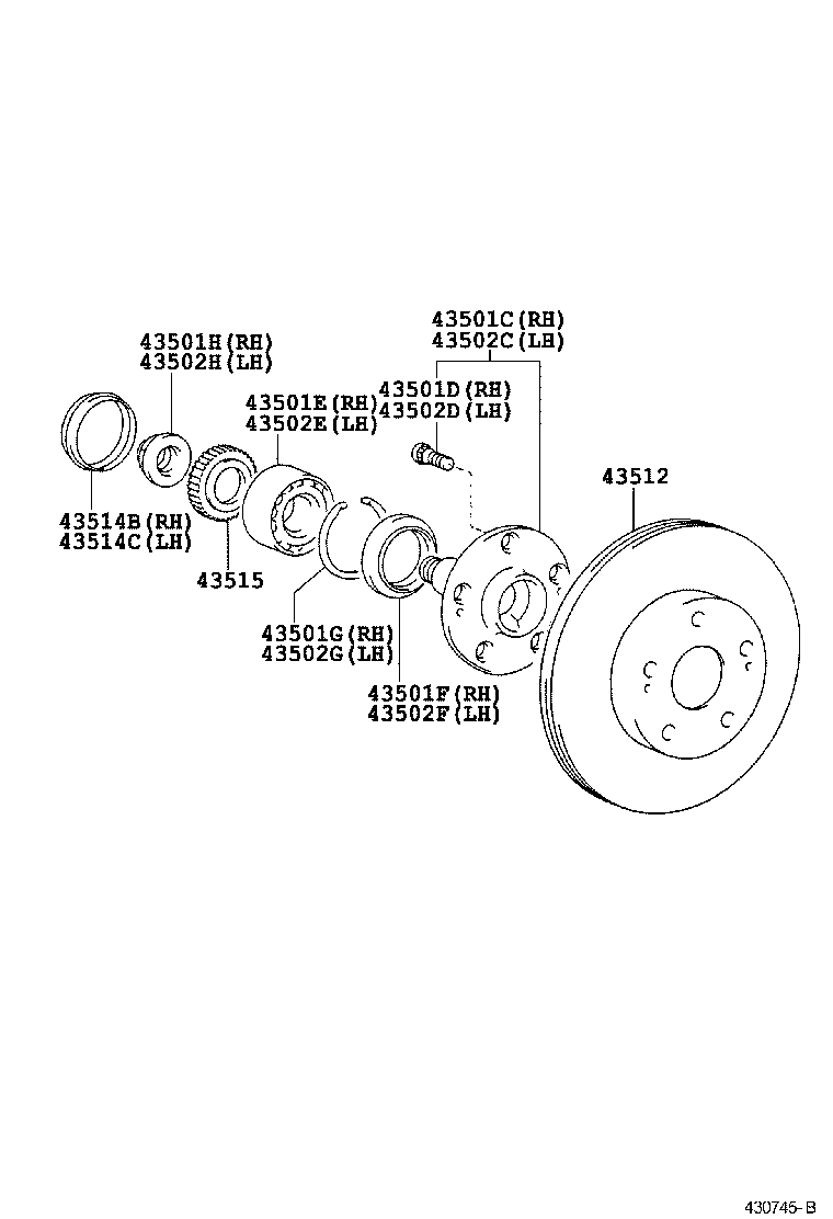 43514-50010 CAP, FRONT AXLE HUB GREASE, RH product image