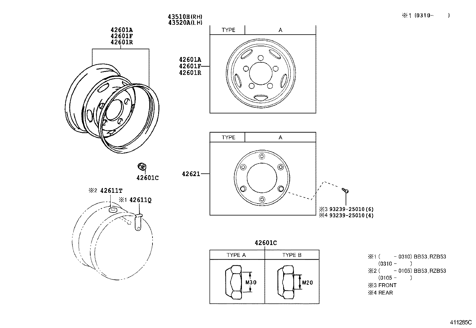 43525-36020 CAP, FRONT WHEEL ADJUSTING LOCK, RH product image