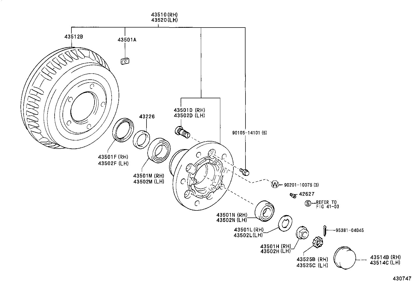 43525-36020 CAP, FRONT WHEEL ADJUSTING LOCK, RH product image