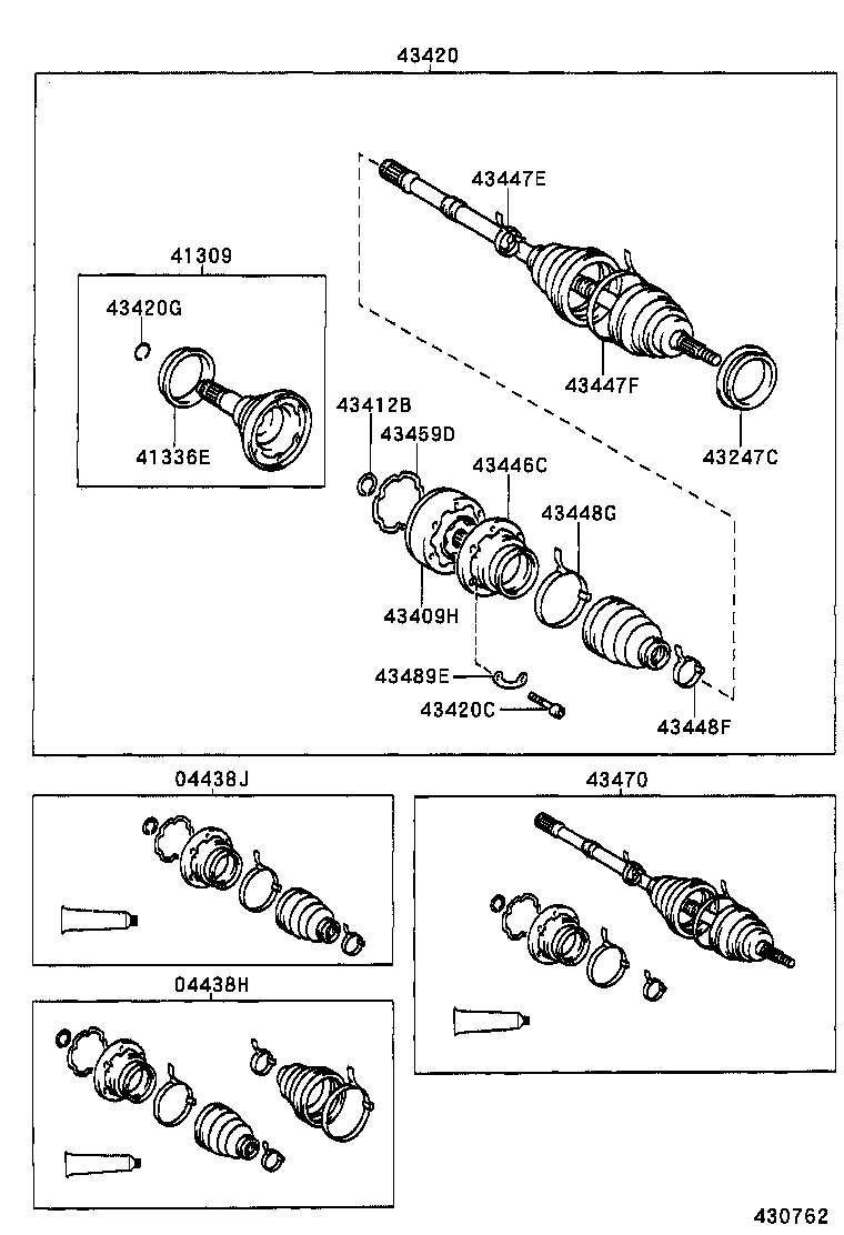 43420-33050 SHAFT ASSY, FRONT DRIVE, LH product image
