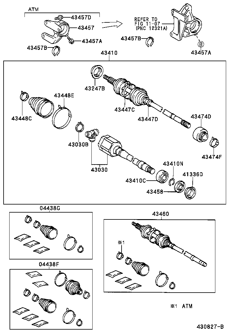 04438-06170 BOOT KIT, FRONT DRIVE SHAFT, IN & OUTBOARD, RH product image
