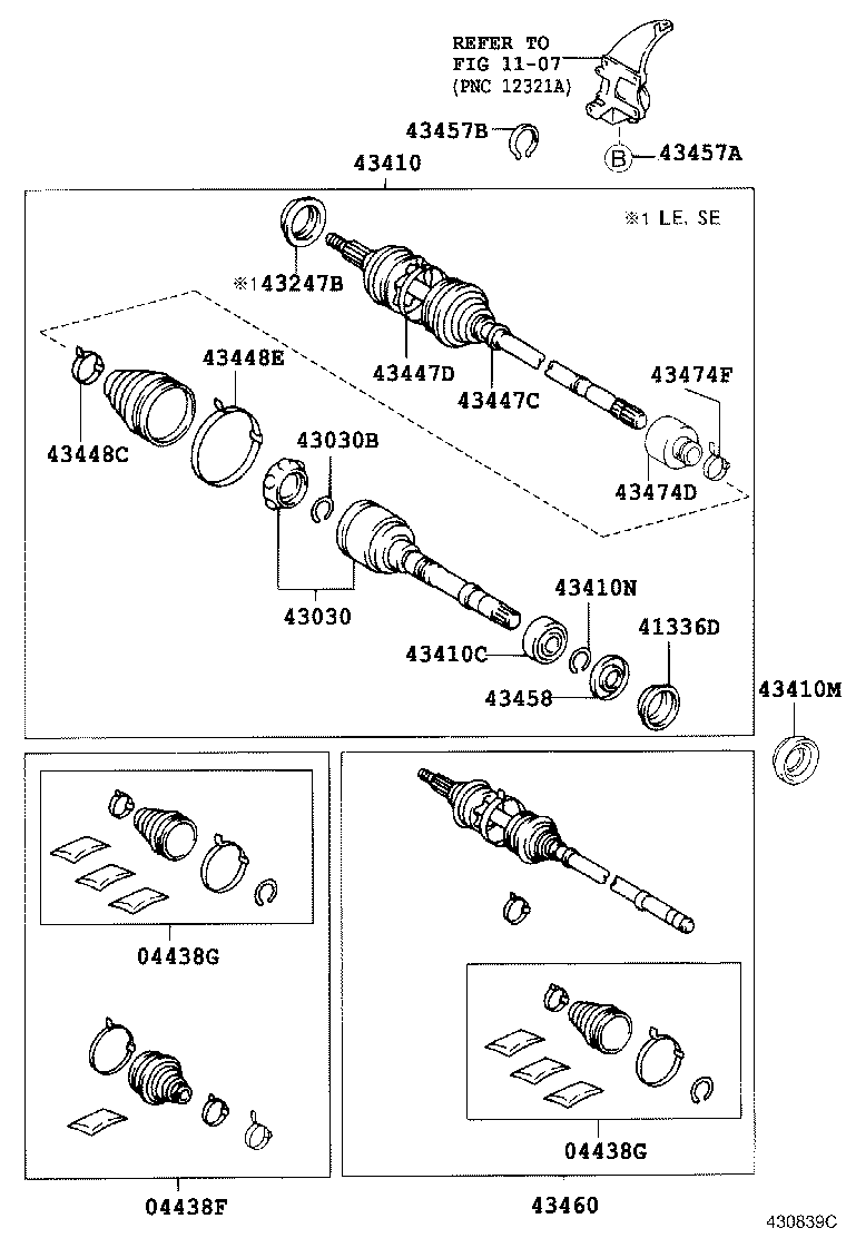 43030-0W010 JOINT ASSY, FRONT DRIVE INBOARD, RH product image