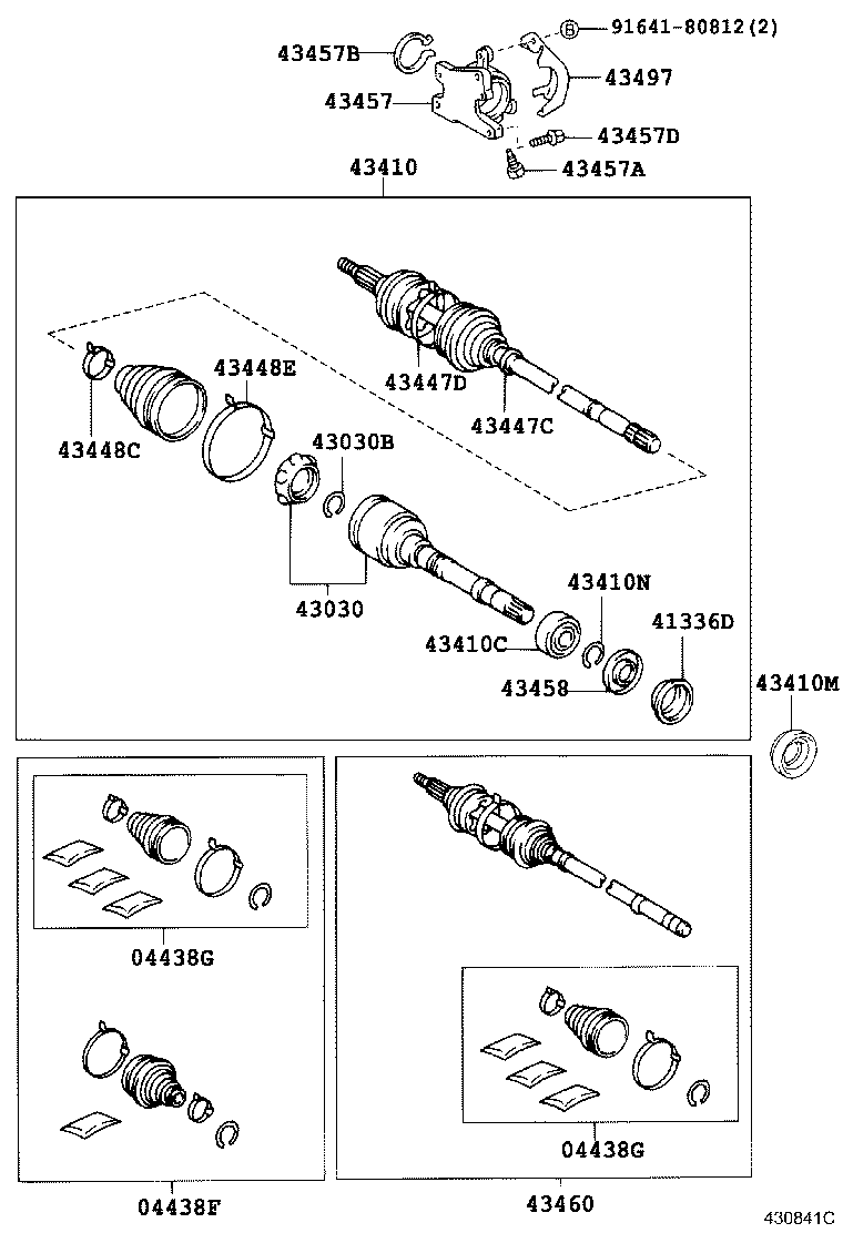 43030-0W010 JOINT ASSY, FRONT DRIVE INBOARD, RH product image