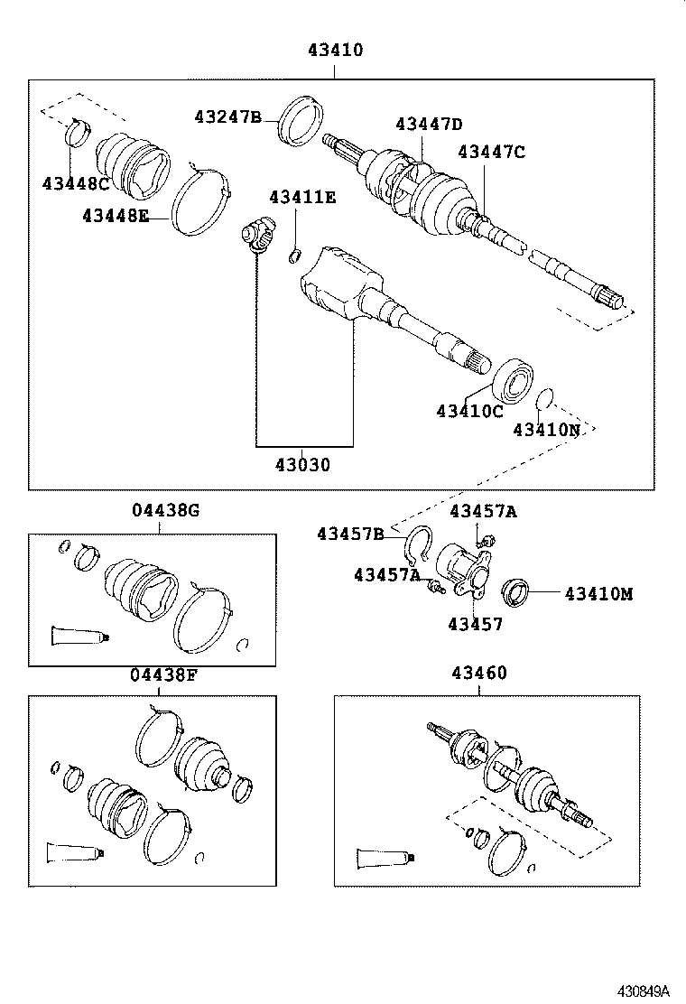 43044-22010 BRACKET, DRIVE SHAFT BEARING product image
