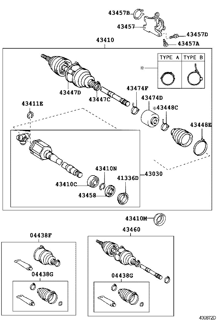 43030-28020 JOINT ASSY, FRONT DRIVE INBOARD, RH product image