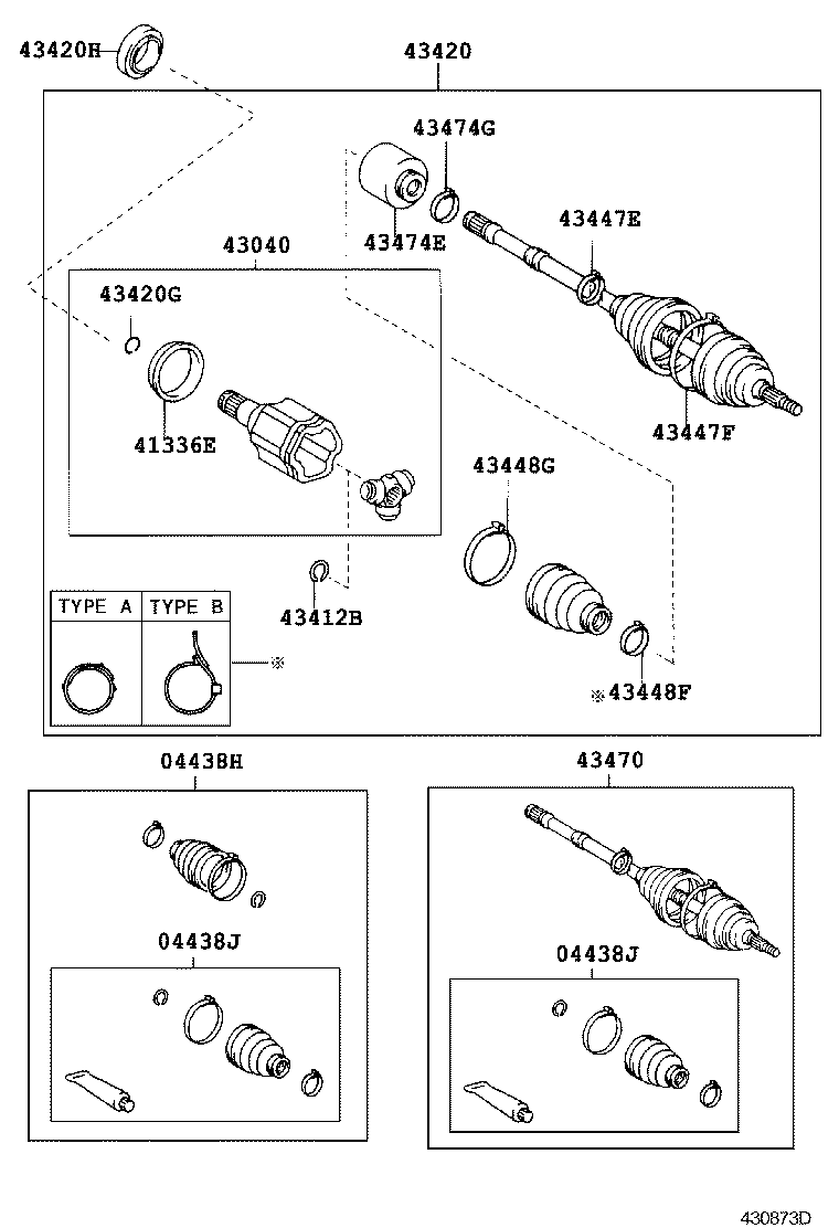 43030-28020 JOINT ASSY, FRONT DRIVE INBOARD, RH product image