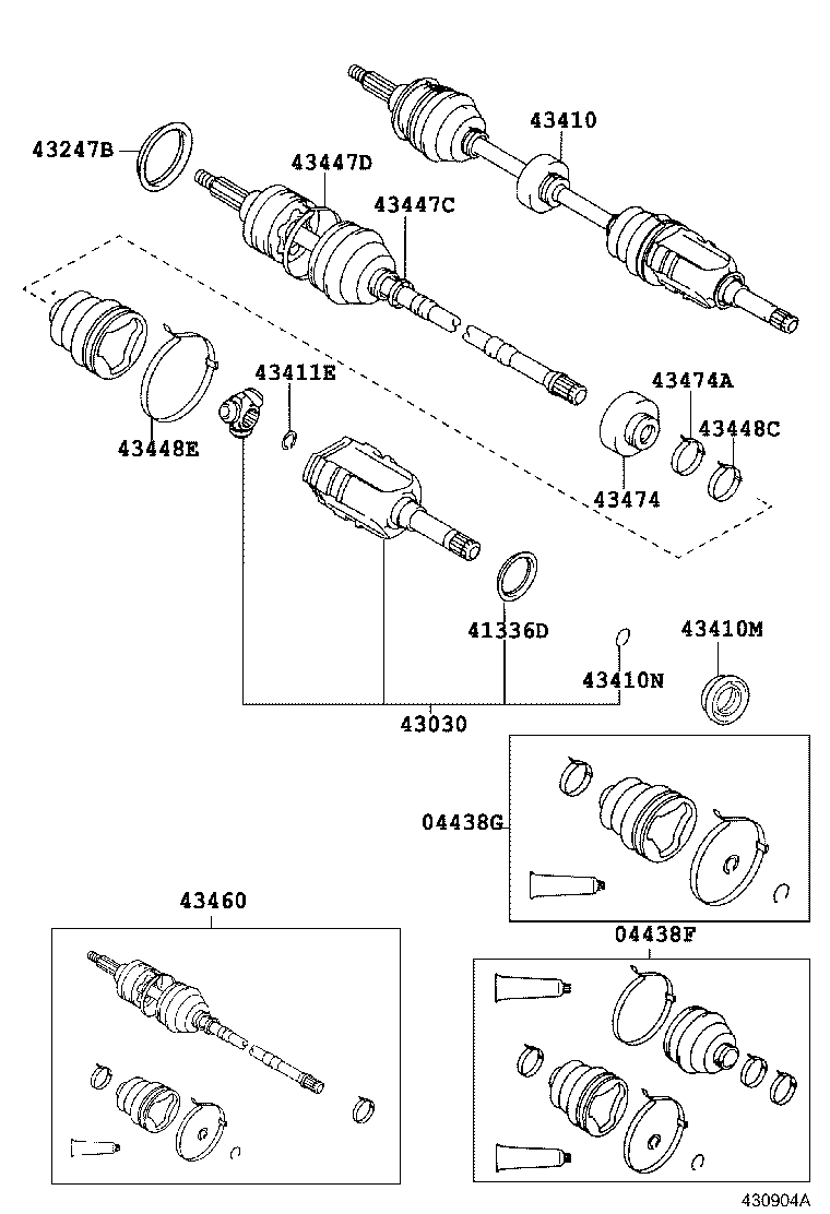 43410-32204 SHAFT ASSY, FRONT DRIVE, RH product image